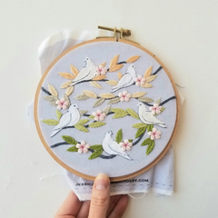 Jessica Long Embroidery - Peaceful Doves Embroidery Kit