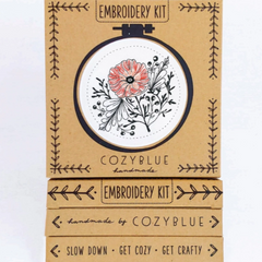 Cozy Blue - Poppy Power Embroidery Kit