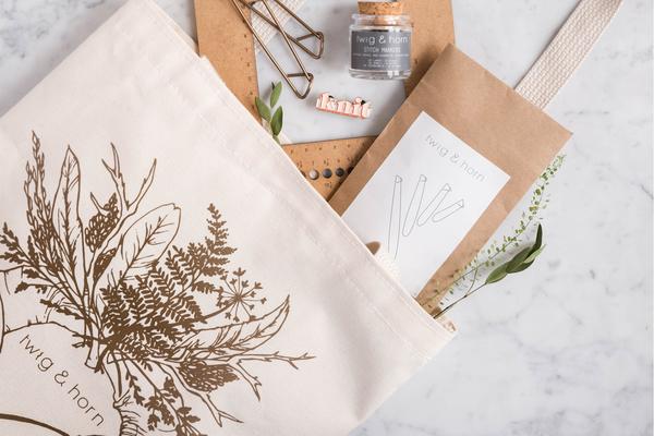 Twig & Horn Illustrated Tote Bag