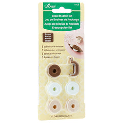 Clover Spare Bobbin Set, Brown (8108)