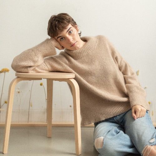 Daisy Pullover Kit - Isager Tvinni & Knitting for Olive Soft Silk Moha