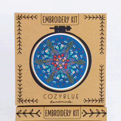 Cozy Blue - Floral Burst Embroidery Kit