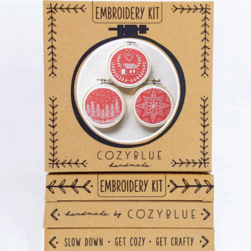 Cozy Blue - Holiday Ornaments Embroidery Kit