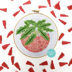 RikRack - Pink Flower Pot Embroidery Kit