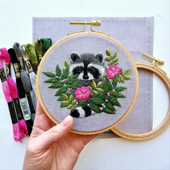 Jessica Long Embroidery - Raccoon Embroidery Kit
