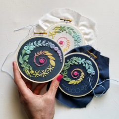 Jessica Long Embroidery - Spiral Sampler Embroidery Kit / Navy