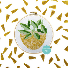 RikRack - Yellow Flower Pot Embroidery Kit
