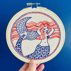 Hook Line + Tinker - Mermaid Hair Don't Care Embroidery Kit
