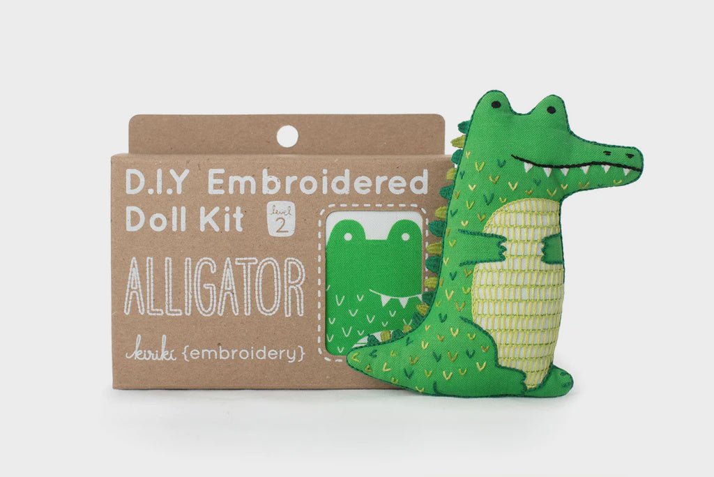 Kiriki - DIY Embroidered Doll Kit - Alligator