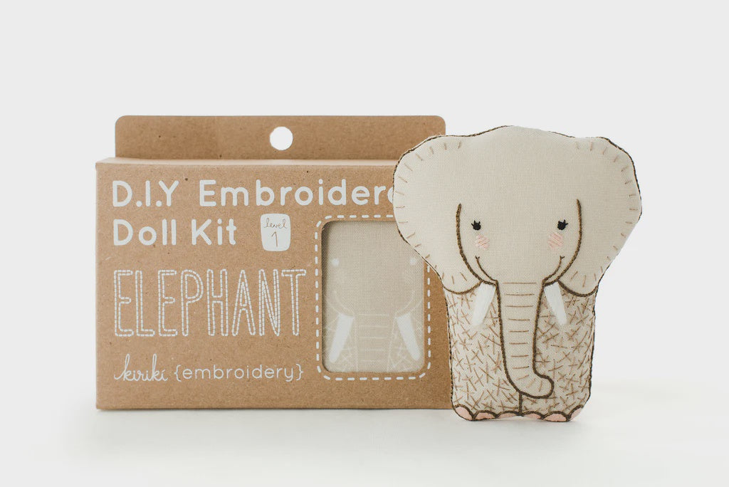 Kiriki - DIY Embroidered Doll Kit - Elephant