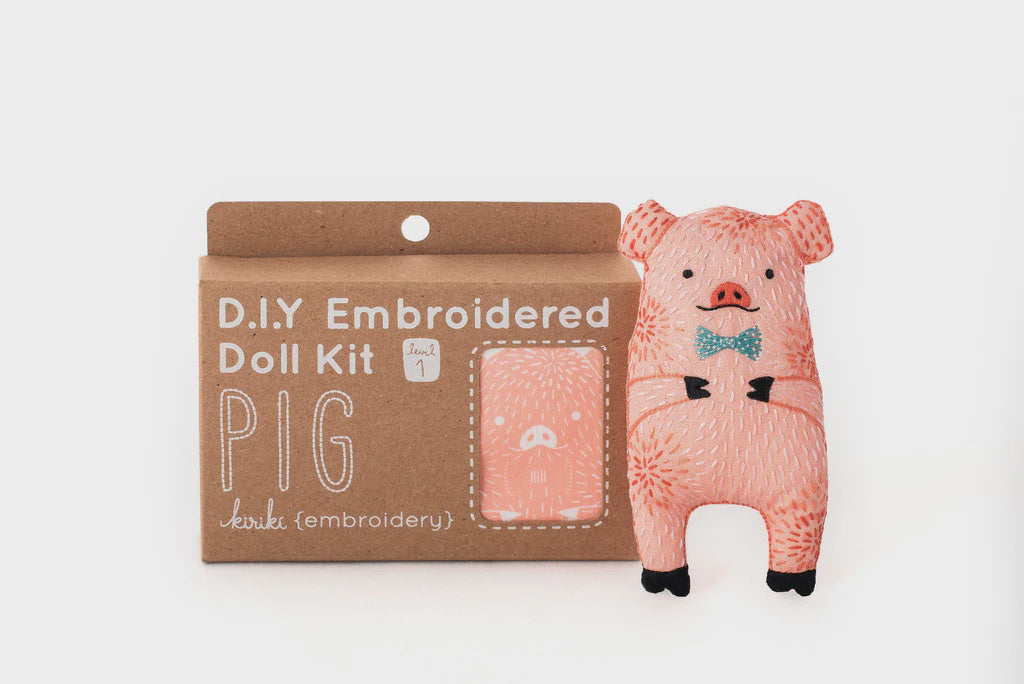 Kiriki - DIY Embroidered Doll Kit - Pig
