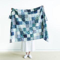 Check & Stripe with Liberty Patchwork Blanket Kit (Blue)