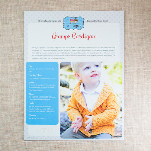 Tot Toppers Pattern - Gramps Cardigan