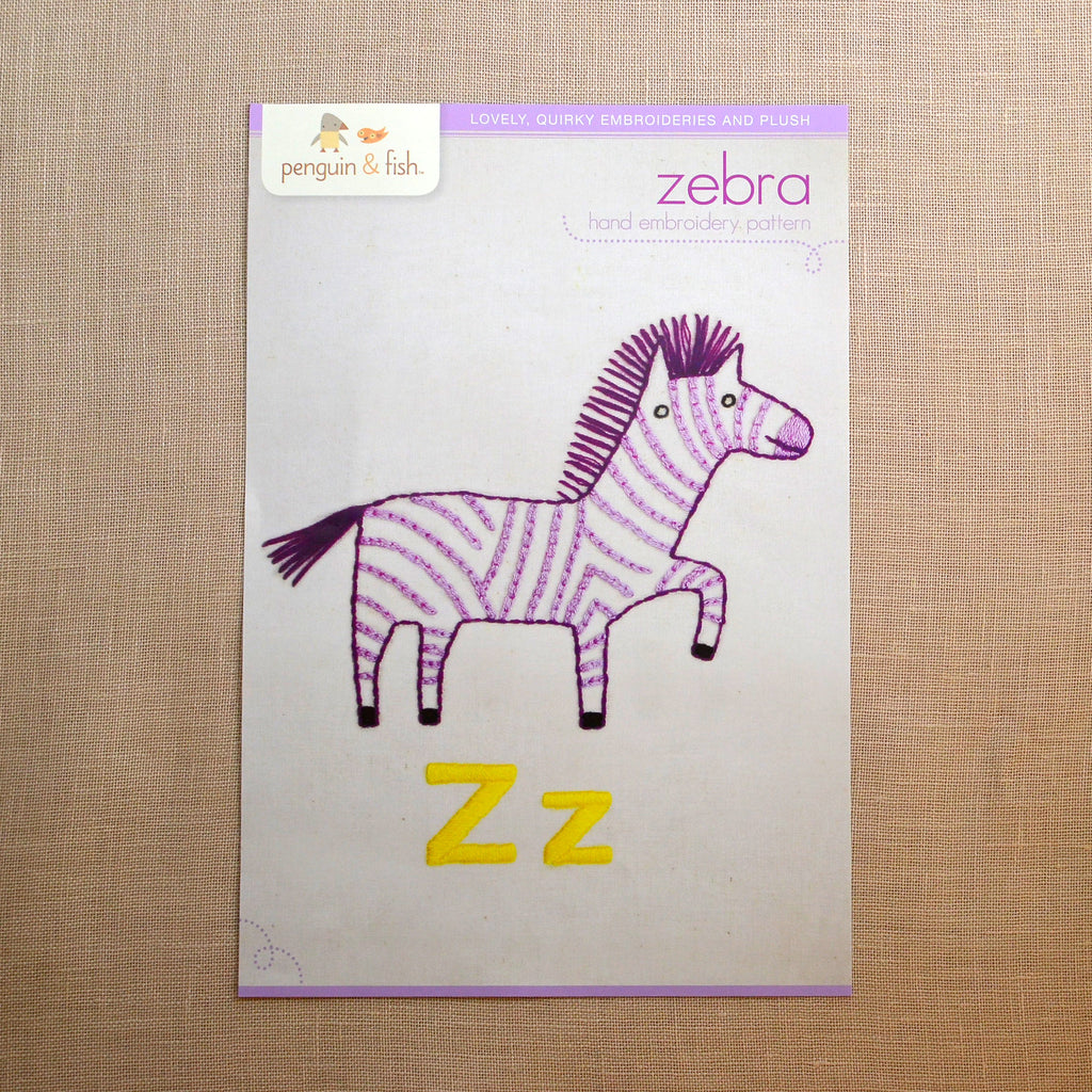 Z - Zebra Embroidery Pattern