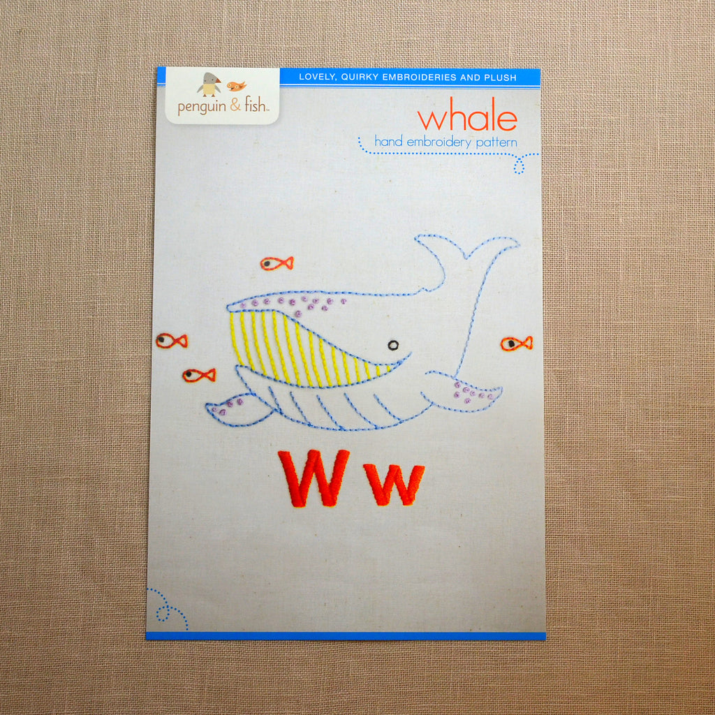 W - Whale Embroidery Pattern