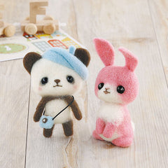 Hamanaka Big Eye Beret Panda and Pink Rabbit (H441-369)