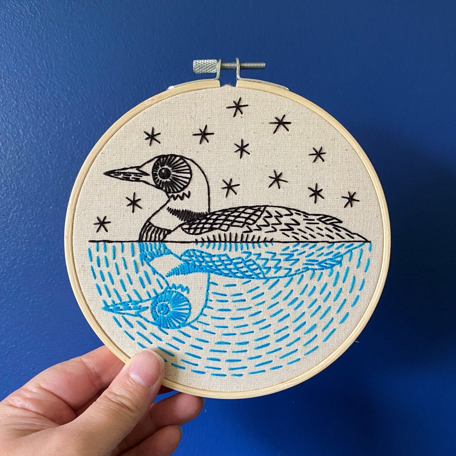 A completed stamped embroidery kit Nevermore by Hook, Line and Tinker : r/ Embroidery