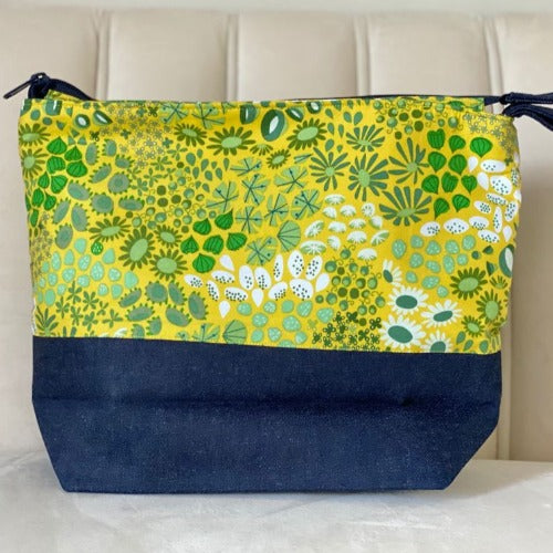 Zippered Project Bag Yellow Flowers