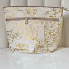 Zippered project Bag - Cats with Outer Zipper Pocket