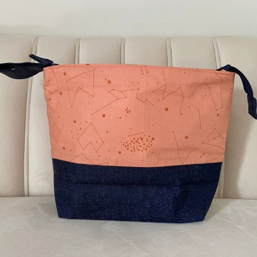Zippered Project Bag - Orange Constellation