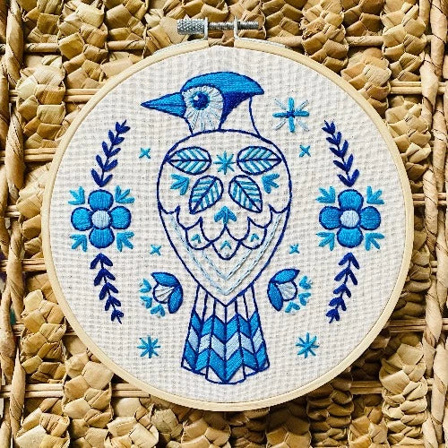 Hook Line + Tinker - Blue Jay Embroidery Kit
