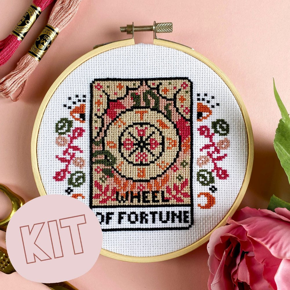 Innocent Bones - The Wheel of Fortune Tarot Cross Stitch Kit