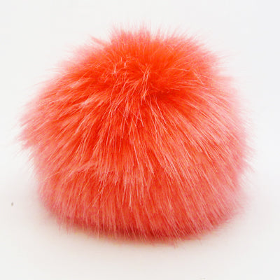 Faux Fur Pom Pom Red, Snap Closure – Wool and Company