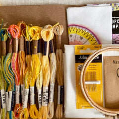 Cosmo Samplers Embroidery Kit - Yellows & Greens