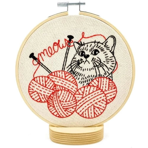 Hook Line + Tinker - Kitten With Knitting Embroidery Kit