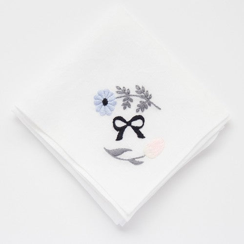 Anna & Lapin - Flowers & Ribbon (Blue & Pink) Handkerchief Kit