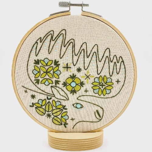 Hook Line + Tinker - Folk Moose Embroidery Kit COLOUR