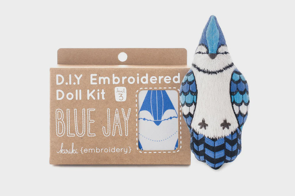 Kiriki - DIY Embroidered Doll Kit - Blue Jay