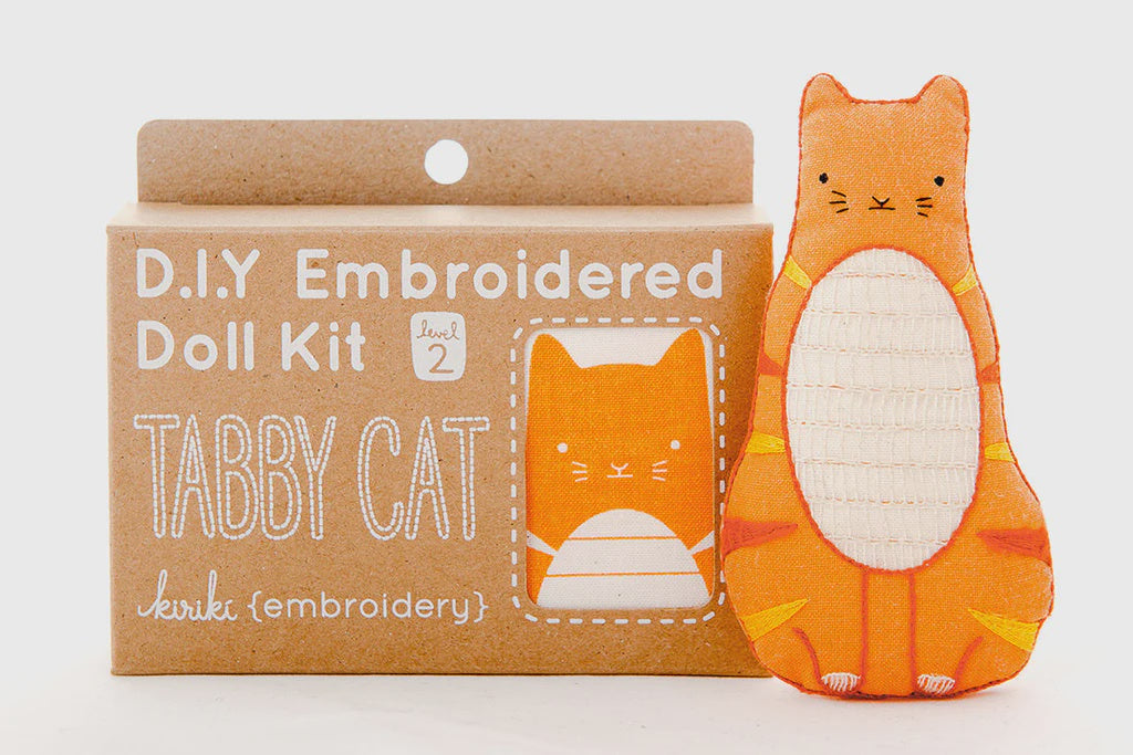 Kiriki - DIY Embroidered Doll Kit - Tabby Cat