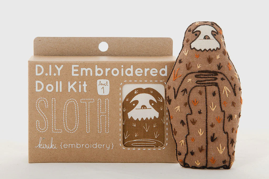 Kiriki - DIY Embroidered Doll Kit - Sloth