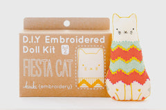 Kiriki - DIY Embroidered Doll Kit - Fiesta Cat