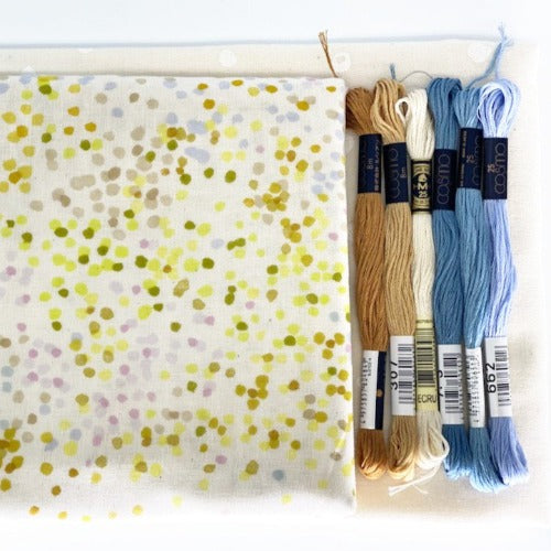Hand Sewn Baby Blanket Kit - Nani Iro Melodie Croquis & Pocho Double Gauze - Yellow