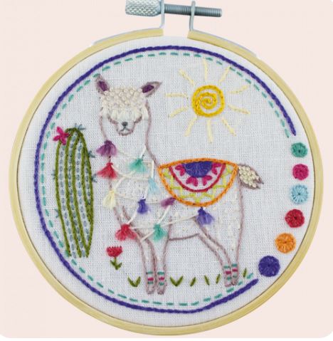 Un Chat dans l'aiguille- Oh la la le lama embroidery kit