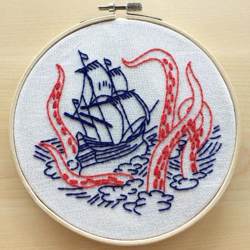 Hook Line + Tinker - Release the Kraken Embroidery Kit
